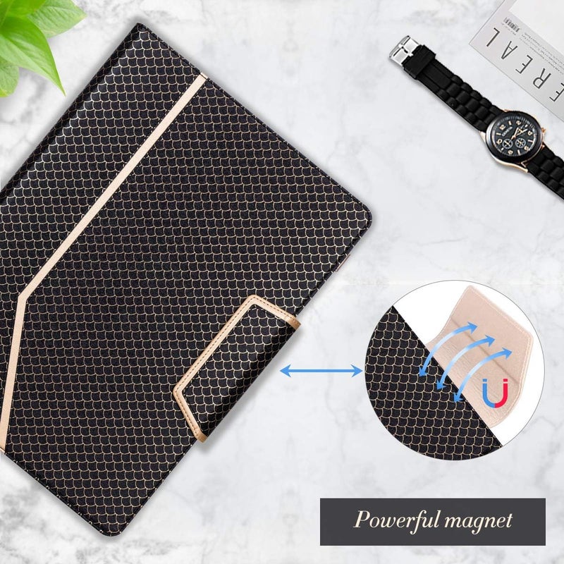 Toplive Business Padfolio, Executive Conference Folder with Document Sleeve, Letter/A4 Size Clipboard, Business Card Holders, Men's & Women's Mermaid Black - Image 4