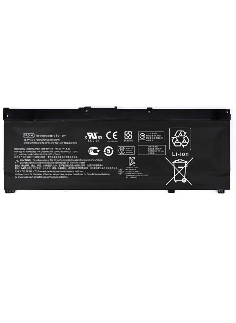 15.4V 70.07Wh 4550mAh SR04XL Replacement Laptop Battery for HP 15-CE015DX Series 917678-1B1 917724-855 TPN-Q193 Tablet  - Image 1