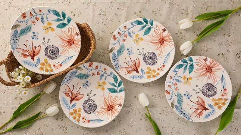 Bico Blossom Symphony Dinner Plates Set of 4 11 Inch Large Ceramic Plates for Pasta Steak Stylish Serving Dishes Microwave and Dishwasher Safe Gift for Housewarming and Thanksgiving - Image 3