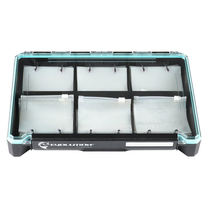 Evolution Outdoor Evolution Fishing BallistiX Blade Runner Tackle Tray - Waterproof, Spinnerbait & Buzzbait Storage, 30 Rust-Resistant Baggies, 6 Sections, Fits 3700 Tackle Box, QuikLatch - Image 3