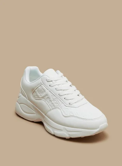 MISSY Women's Embossed Sneakers with Lace-Up Closure