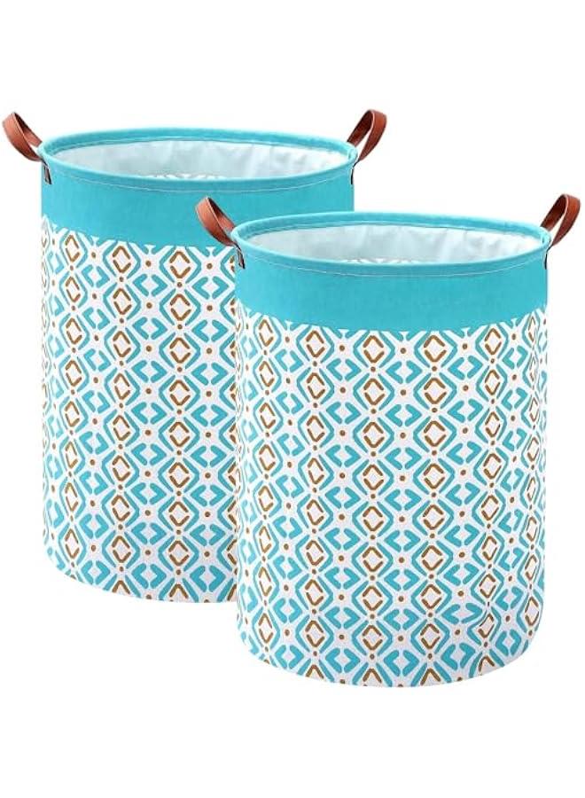 MIXDE 2PCS Waterproof Laundry Baskets, Foldable Large Laundry Bag Washing Bin Clothes Organizer Basket, Clothes Storage Basket Hamper for Dirty Clothes Bedroom - Image 1