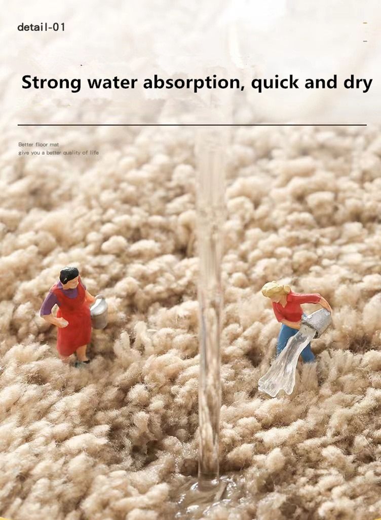 Kutis Non-Slip Bath Mat Super Absorbent Shower Thickened Soft 50 x 80 centimeter - Image 5