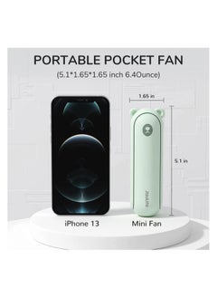 Handheld Fan with 4500 mAh Powerbank Max 46 Hours Runtime, Pocket Fan with Portable Battery Operated or USB Powered, Folding Personal Fan (Green/3 Speeds ) - pzsku/Z758348B865F3493F6853Z/45/_/1720062675/9b3c8952-a721-4205-be16-0047f77a7205