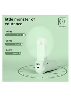 Handheld Fan with 4500 mAh Powerbank Max 46 Hours Runtime, Pocket Fan with Portable Battery Operated or USB Powered, Folding Personal Fan (Green/3 Speeds ) - pzsku/Z758348B865F3493F6853Z/45/_/1720062676/17d2faa3-f3fd-4dd2-9ebb-fe3e369f3e3e