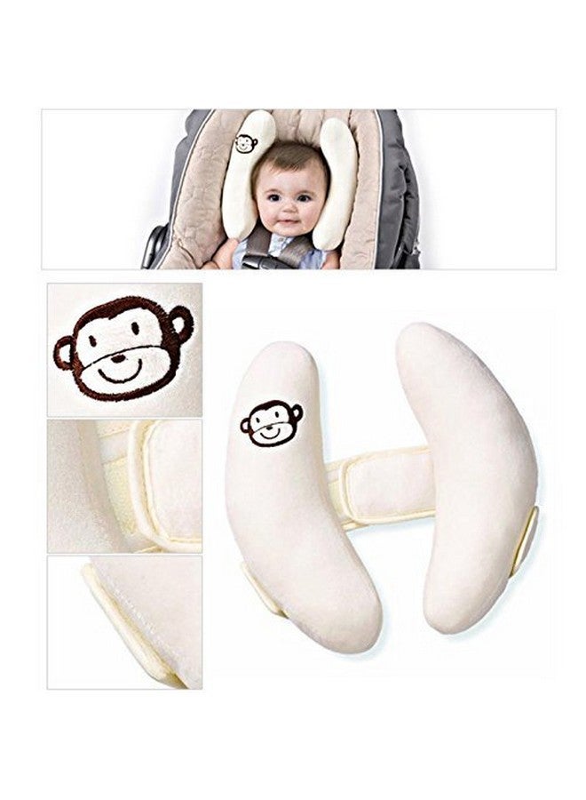 VANVENE Inchant Adjustable Toddler Headrest & Neck Support Banana Shape Travel Pillowbest Headrest For Car Seatpushchair (White) - Image 4