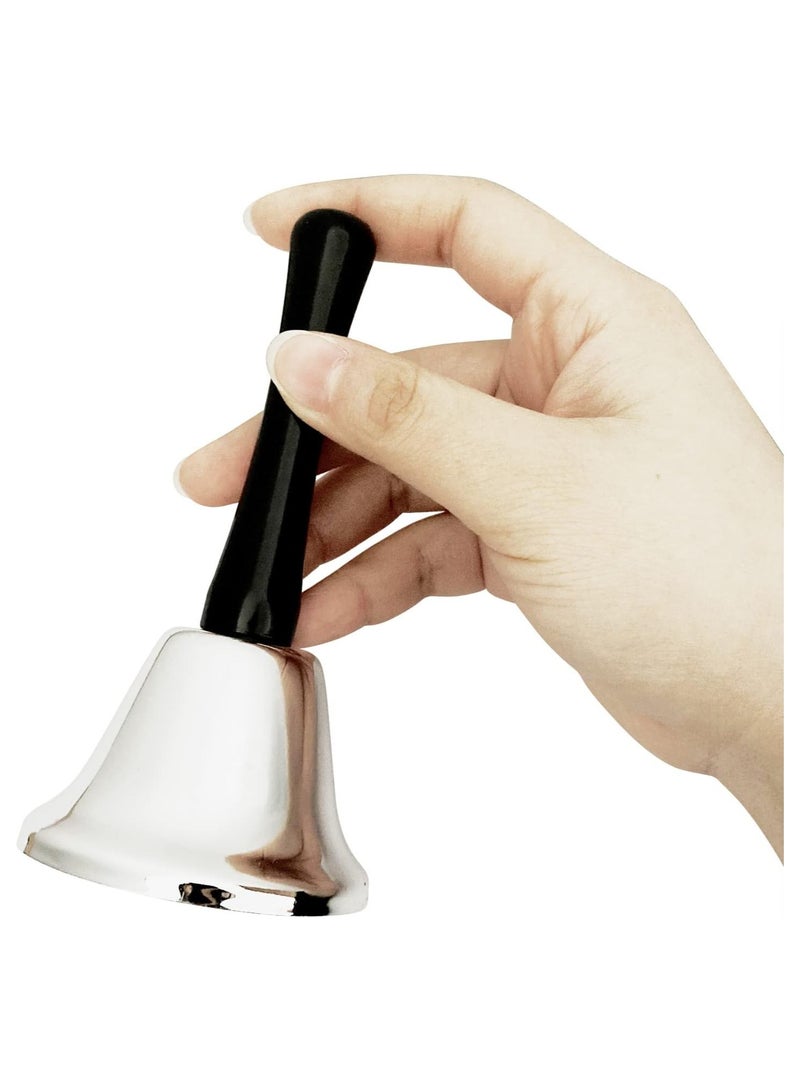 Loud Hand Bell, Silver Steel Hand Bells for Adults, Dinner Bells for Inside Classroom Bell, for Food Line - Image 1