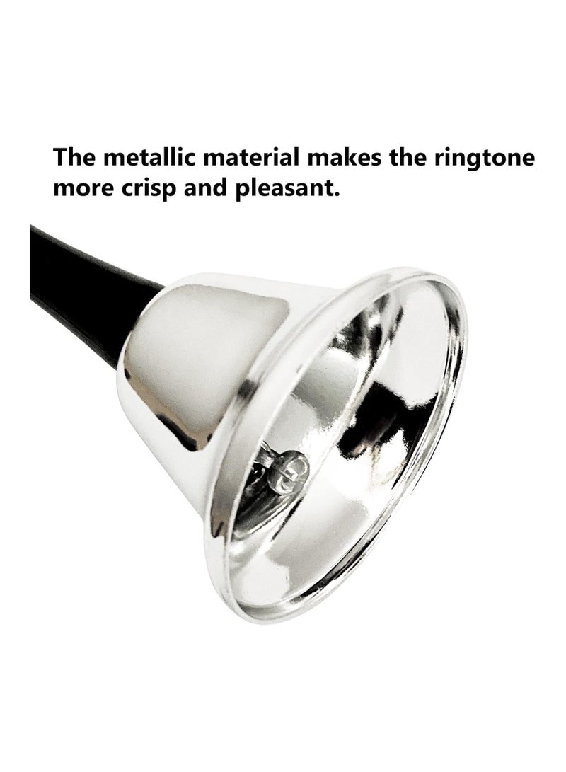 Loud Hand Bell, Silver Steel Hand Bells for Adults, Dinner Bells for Inside Classroom Bell, for Food Line - Image 3