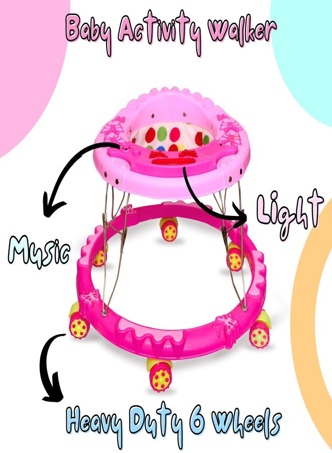 Avani Metrobuzz Baby Foldable Activity Play Walker with Toy Bar, Music & Light for 6 Months to 18 Months Old Baby (Pink) - Image 2