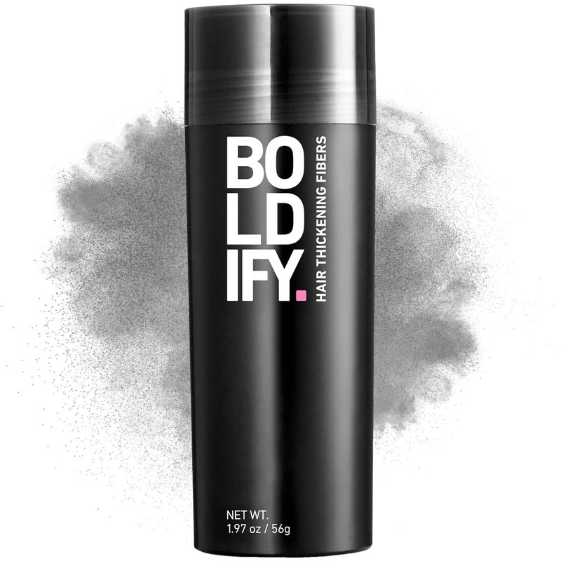 BOLDIFY Hair Fibers (56g) - Fill In Thinning and Fine Hair for an Instantly Fuller, Thicker Look - 14 Shades for Women & Men - Gray - Image 1