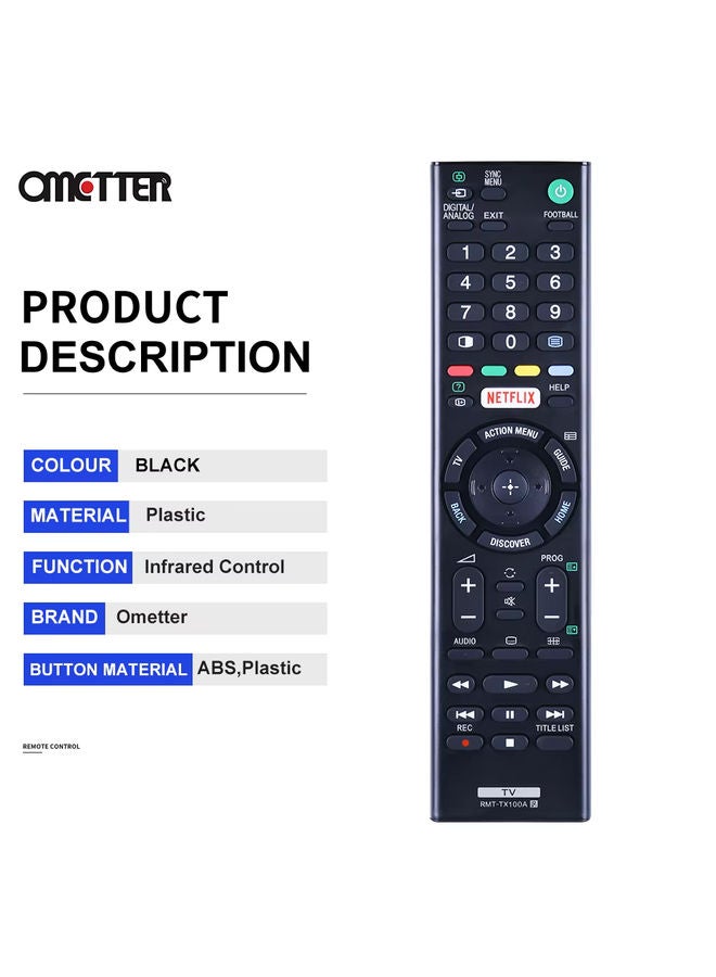 OMETTER RMT-TX100A New for Sony Smart TV Remote Control KDL-43W800C KDL-43W800D KD-49X8500C KD-49X8300C KDL-50W800D KDL-55W800C