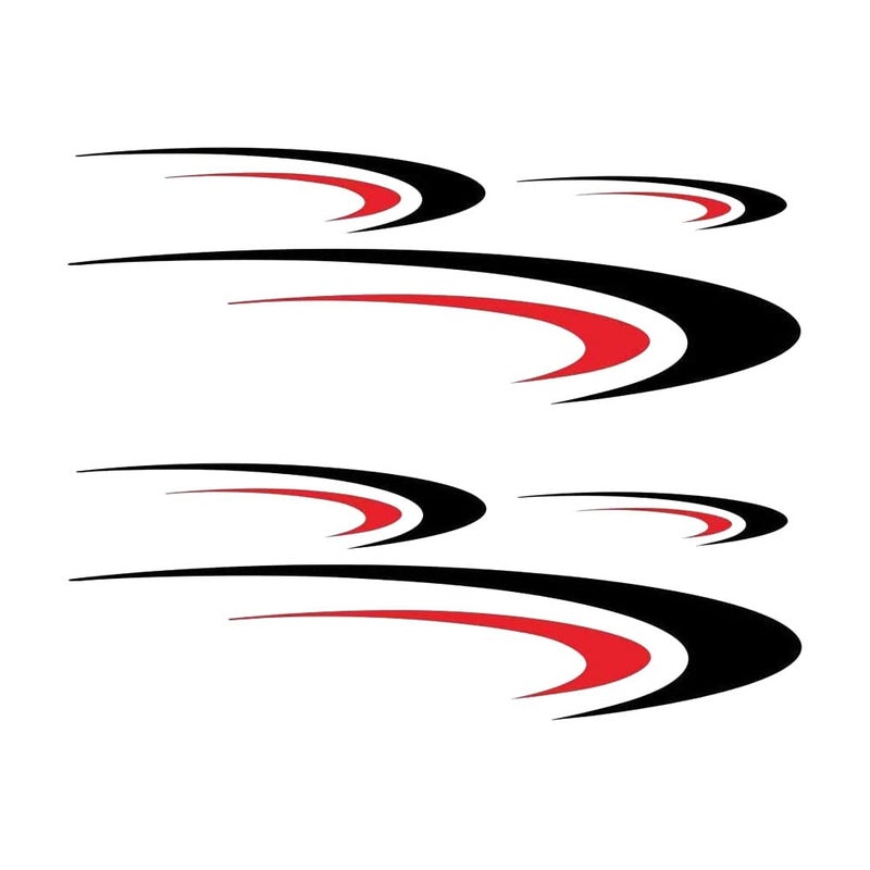 TOTMOX Large Vinyl DecalsCar Body StickersVinyl Stripe Graphics Decals Stickers for CamperRVTrailerMotorhomeBlackRedDB04850BNPCS