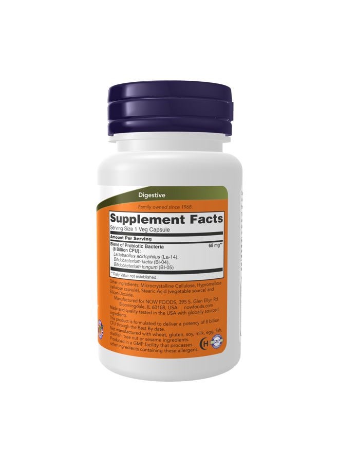 now Supplements, 8 Billion Acidophilus & Bifidus, Dairy, Soy and Gluten Free, Strain Verified, 60 Veg Capsules - Image 2
