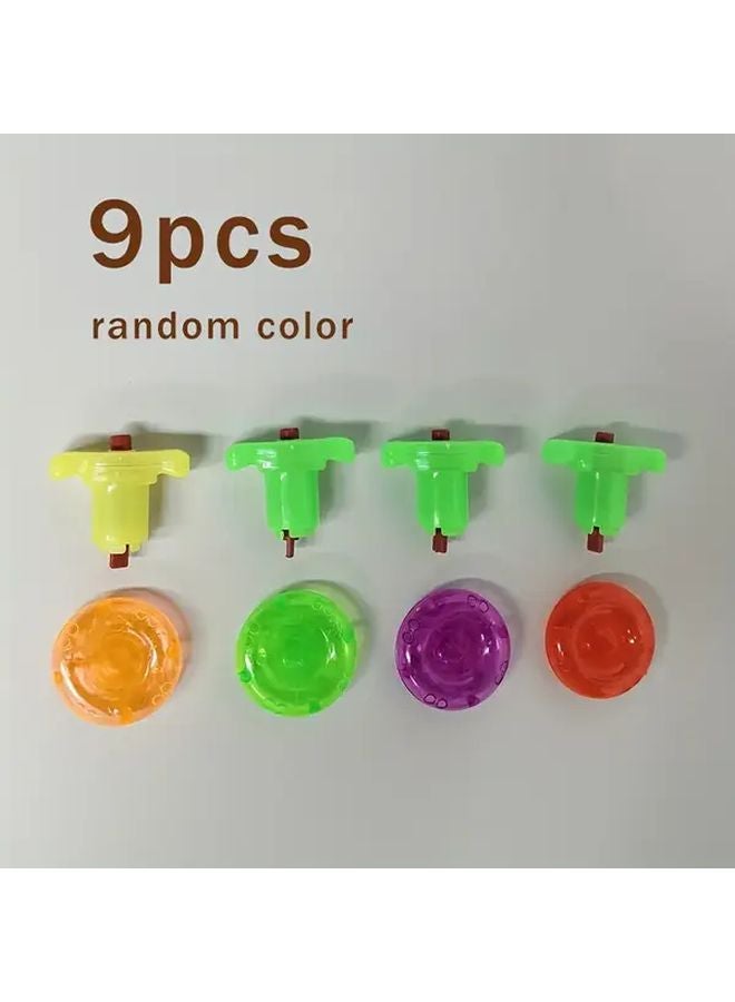 9 قطعة ألعاب دوّارة جيروسكوبية بألوان عشوائية عالية السرعة، هدايا تعليمية لتحفيز العقل STEM - Image 1