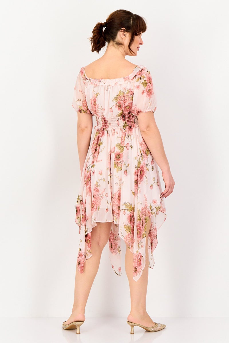 SELECTED Women Floral Print Mini Dress, Multicolor - Image 4