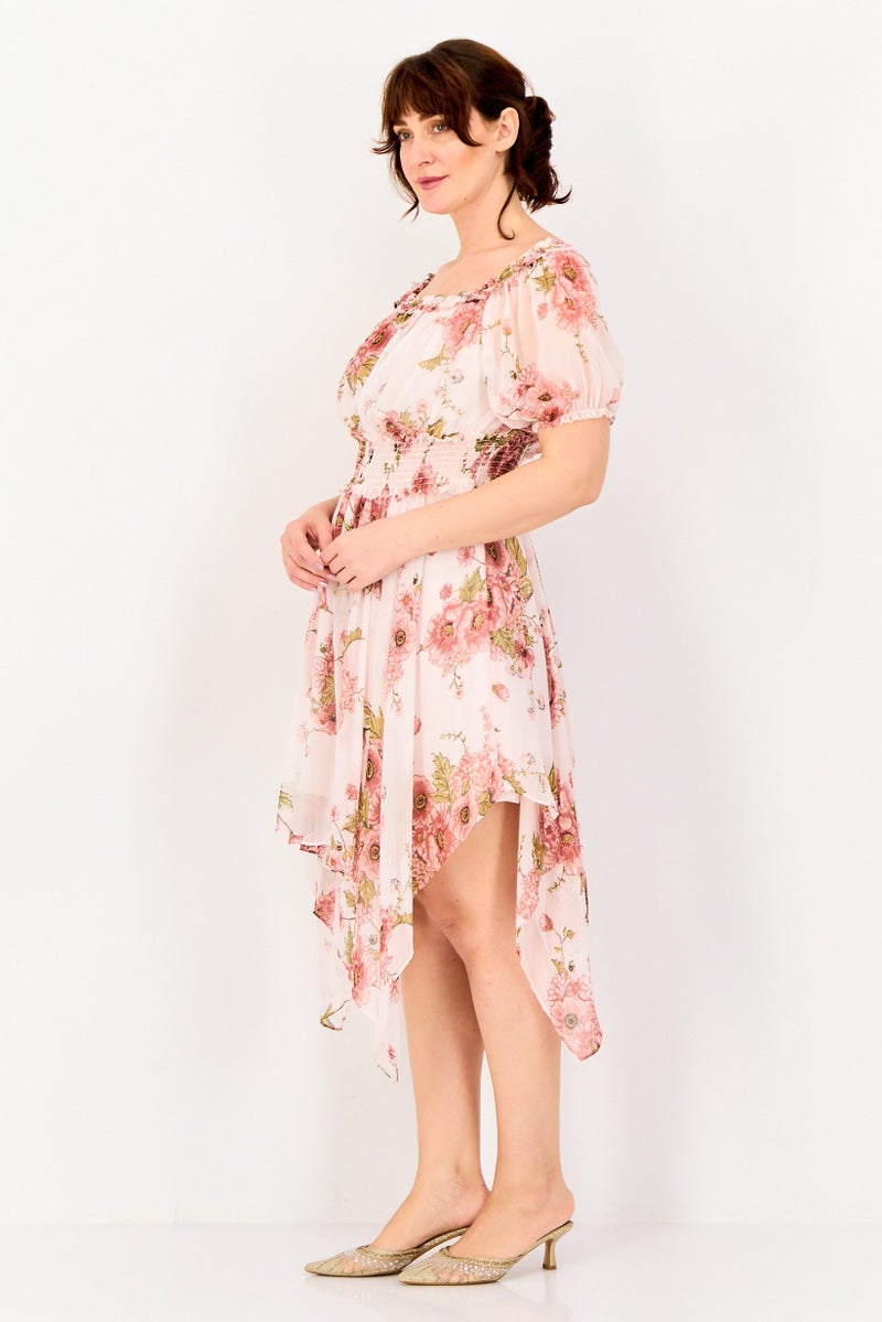 SELECTED Women Floral Print Mini Dress, Multicolor - Image 3