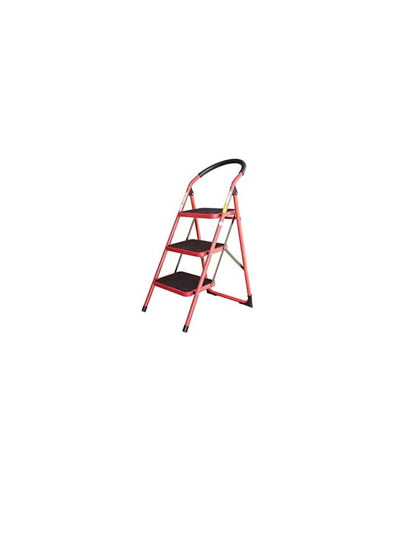 ROBUSTLINE ROBUSTLINE 3 STEPS LADDER FOR HOME PURPOSE | RED COLOR  - Image 1
