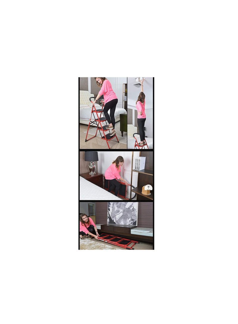 ROBUSTLINE ROBUSTLINE 3 STEPS LADDER FOR HOME PURPOSE | RED COLOR  - Image 3