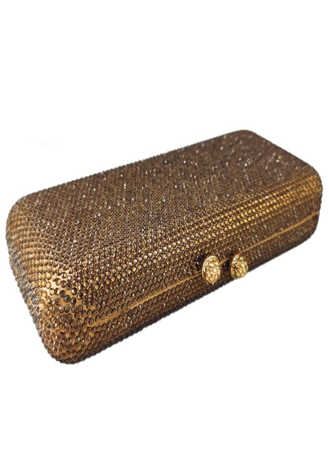 Boutique De FGG حقائب سهرة وحقائب يد صغيرة من بوتيك دي إف جي جي، لون بني، حقائب يد نسائية رسمية مرصعة بالكريستال، حقائب يد صغيرة مرصعة بأحجار الراين لحفلات الزفاف - Image 4