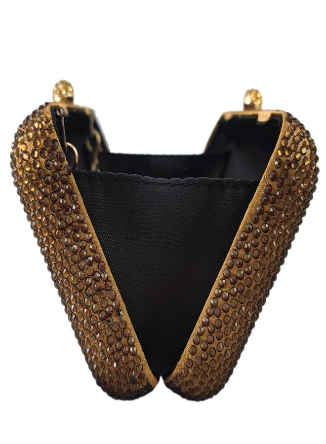Boutique De FGG حقائب سهرة وحقائب يد صغيرة من بوتيك دي إف جي جي، لون بني، حقائب يد نسائية رسمية مرصعة بالكريستال، حقائب يد صغيرة مرصعة بأحجار الراين لحفلات الزفاف - Image 5