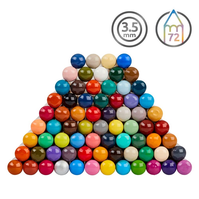 Derwent Chromaflow Colored Pencils Tin, Set of 72, Great for Holiday Gifts, 4mm Wide Core, Multicolor, Smooth Texture, Art Supplies for Drawing, Blending, Sketching, Professional Quality (2306014) - Image 3