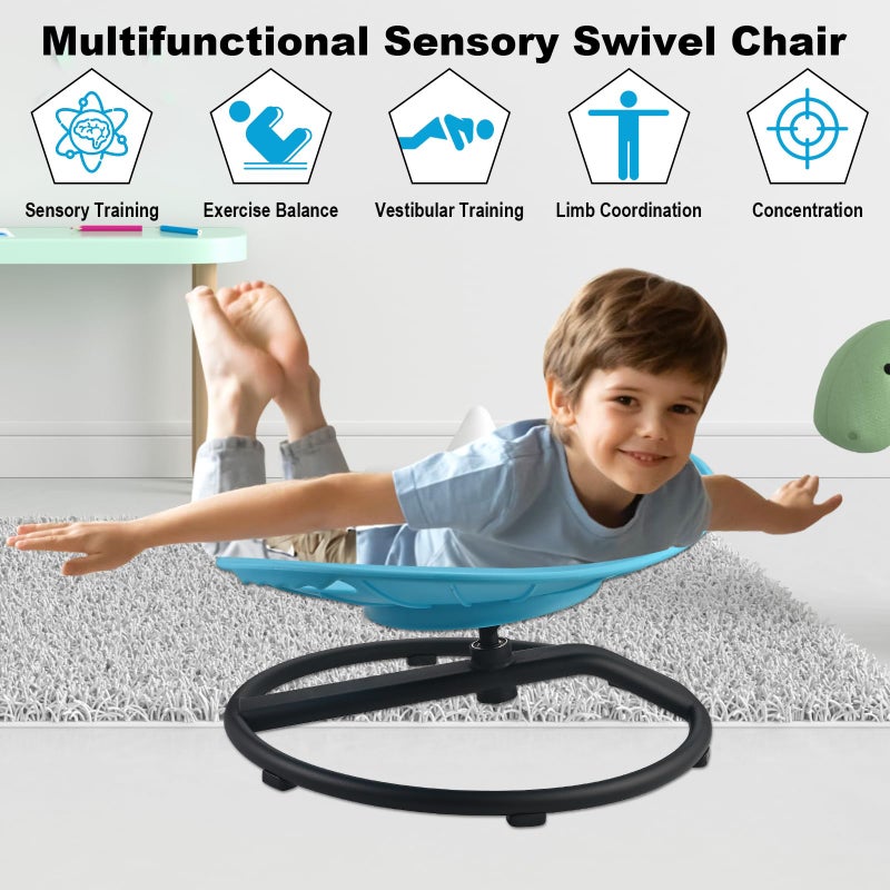 Casuenia Spinning Chair for Autistic Kids, Sensory Swivel Chair with Safety Handles, 330LBS Weight Capacity, Spinning Toy for Kids Autism & ADHD Age 3+, Sensory Product for Body Balance - Image 3