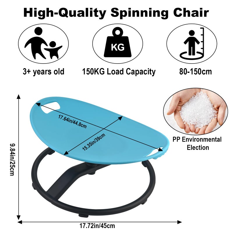 Casuenia Spinning Chair for Autistic Kids, Sensory Swivel Chair with Safety Handles, 330LBS Weight Capacity, Spinning Toy for Kids Autism & ADHD Age 3+, Sensory Product for Body Balance - Image 2