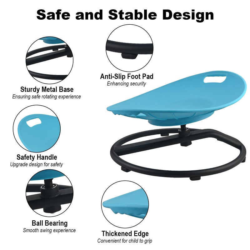 Casuenia Spinning Chair for Autistic Kids, Sensory Swivel Chair with Safety Handles, 330LBS Weight Capacity, Spinning Toy for Kids Autism & ADHD Age 3+, Sensory Product for Body Balance - Image 5