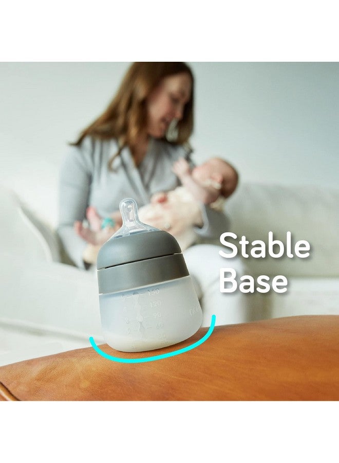 Nanobébé Flexy Silicone Baby Bottle, Anti-Colic, Natural Feel, Non-Collapsing Nipple, Non-Tip Stable Base, Easy to Clean 2-Pack, Sage, 5 oz - Image 5