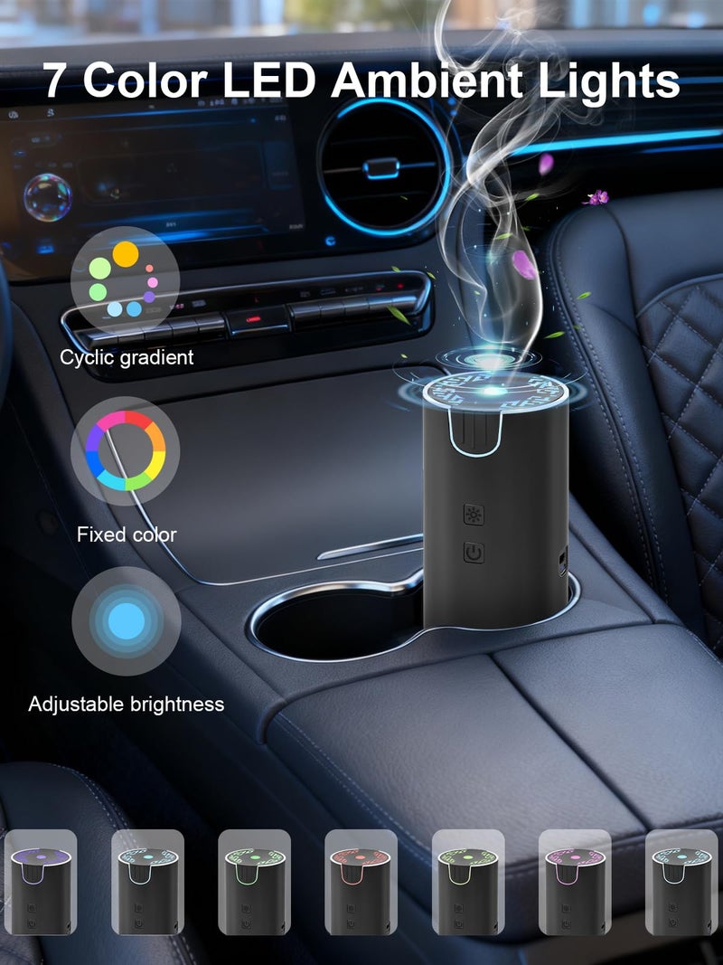 Marchred 100ML Car Diffuser, USB Rechargeable Battery Operated, Cordless Portable Essential Oil Diffuser with 7 LED Color Lights, 2 Timer Modes - Image 5
