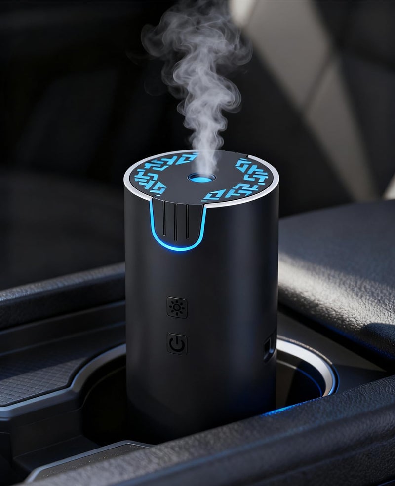 Marchred 100ML Car Diffuser, USB Rechargeable Battery Operated, Cordless Portable Essential Oil Diffuser with 7 LED Color Lights, 2 Timer Modes - Image 1