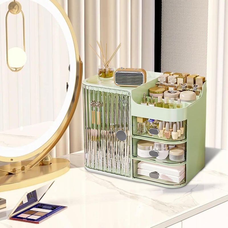 BOTIST Makeup Organizer, Large Capacity Skincare Organizer for Vanity, Cosmetic Organizer with Drawers and Transparent Cover for Bedroom Countertop and Bathroom Countertop Storage - Image 2