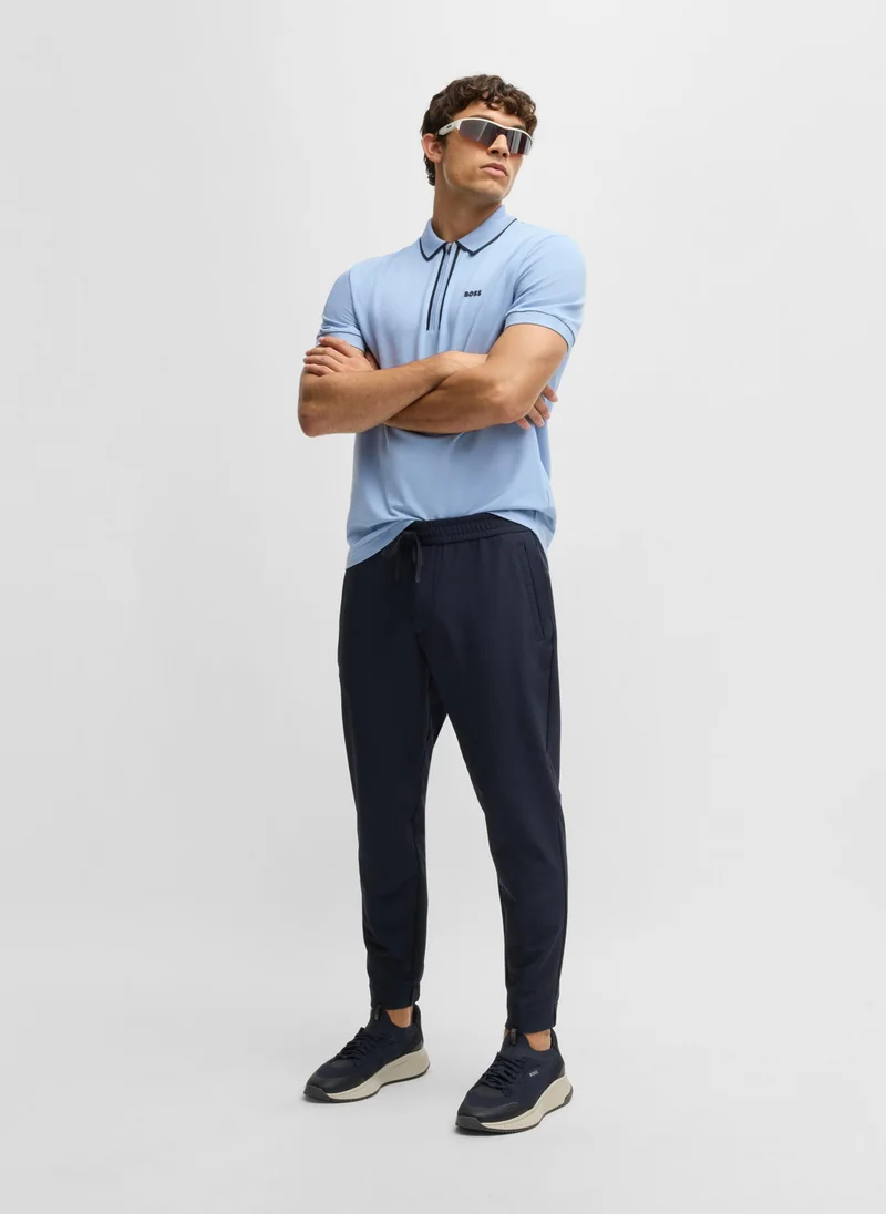 بوس Stretch-cotton polo shirt with contrast stripes