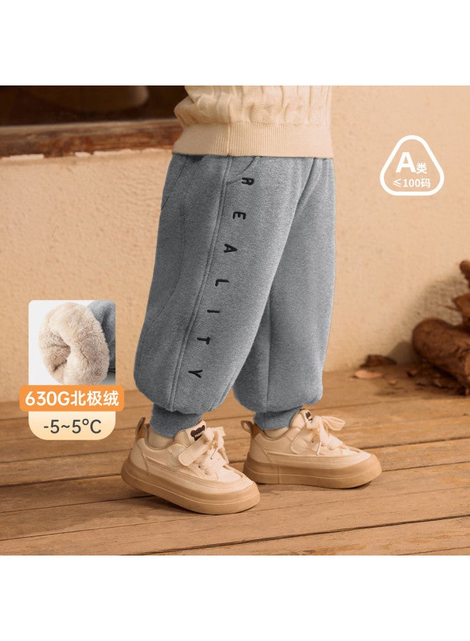 Boys' Pants Winter Children's Thickened Sweatpants Baby Warm Fleece Cotton Pants Girls - Image 2