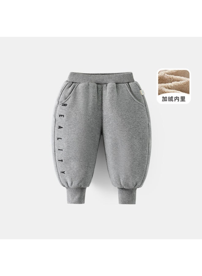 Boys' Pants Winter Children's Thickened Sweatpants Baby Warm Fleece Cotton Pants Girls - Image 5