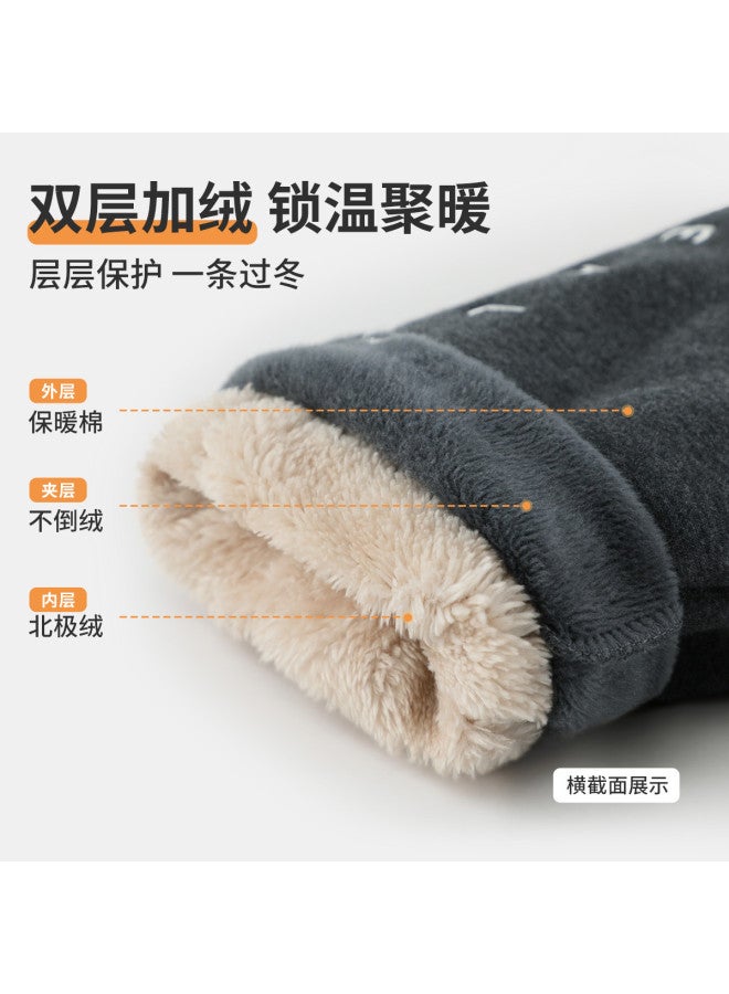 Boys' Pants Winter Children's Thickened Sweatpants Baby Warm Fleece Cotton Pants Girls - Image 4