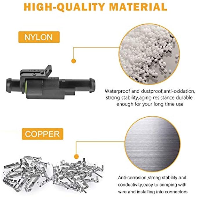 ريحني مجموعة من 10 موصلات 1 سن، 2016 AWG، موصلات أسلاك كهربائية مقاومة للماء للسيارات، 15 مم، سلسلة أطراف، ذكر وأنثى، مجموعات قوابس تسخير السيارة - Image 4