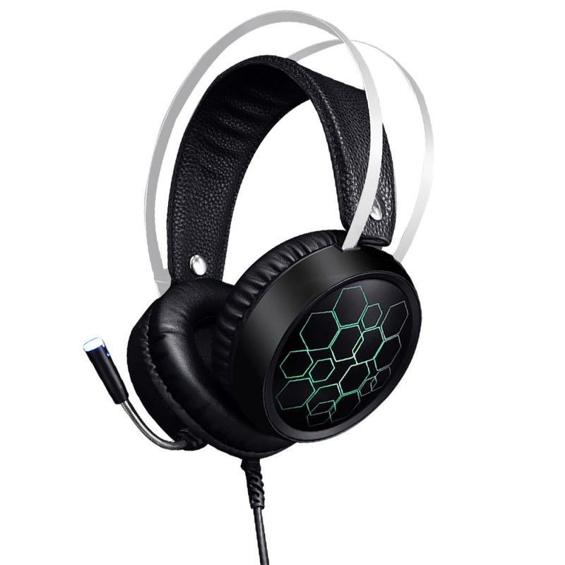 Gaming Headset with 7.1 Surround Sound USB RGB Over Ear Headphones and Microphone - Image 2