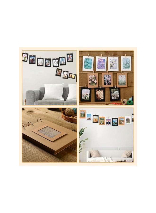The Bros Paper Photo Frame Set with Wooden Clip and String, 30 Pack Paper Picture Frames 4"x6", Cardboard Picture Frames, DIY Clip Photo Holders Photo Hanging Display Kit Wall Decor for Home,Party [] - Image 4