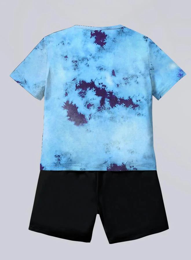 Take Two Take Two Boy Graphic Print T-Shirt with Shorts Set