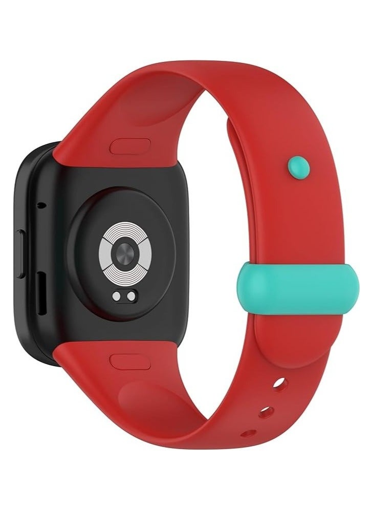 Strap for Xiaomi Redmi Watch 3 Strap, Silicone Watch Strap Buckles Sport Silicone Watch Band,Bracelet Replacement Wristband Wrist Strap (Red) - Image 1