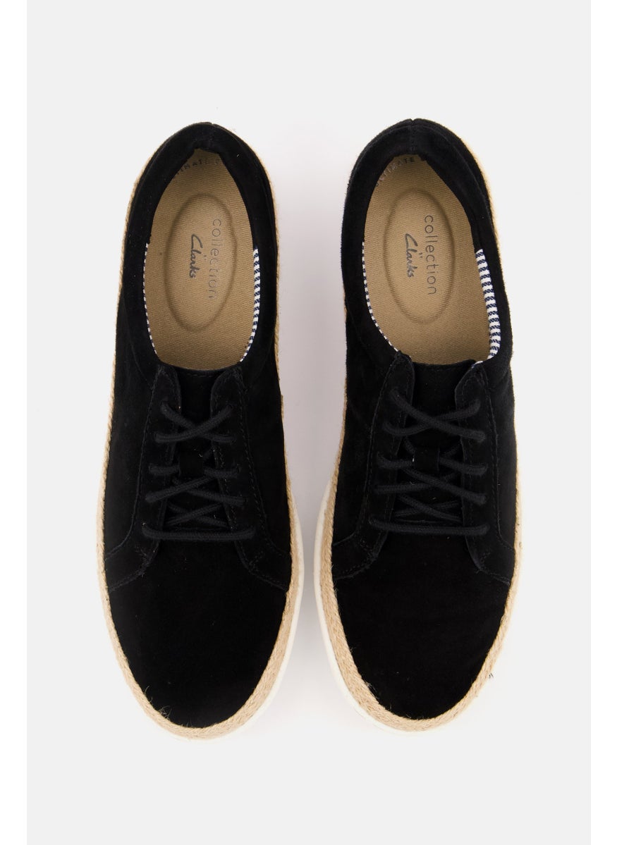 Collection By Clarks - Women Marie Mist Standard Lace Up Suede Casual Shoes, Black - Image 1