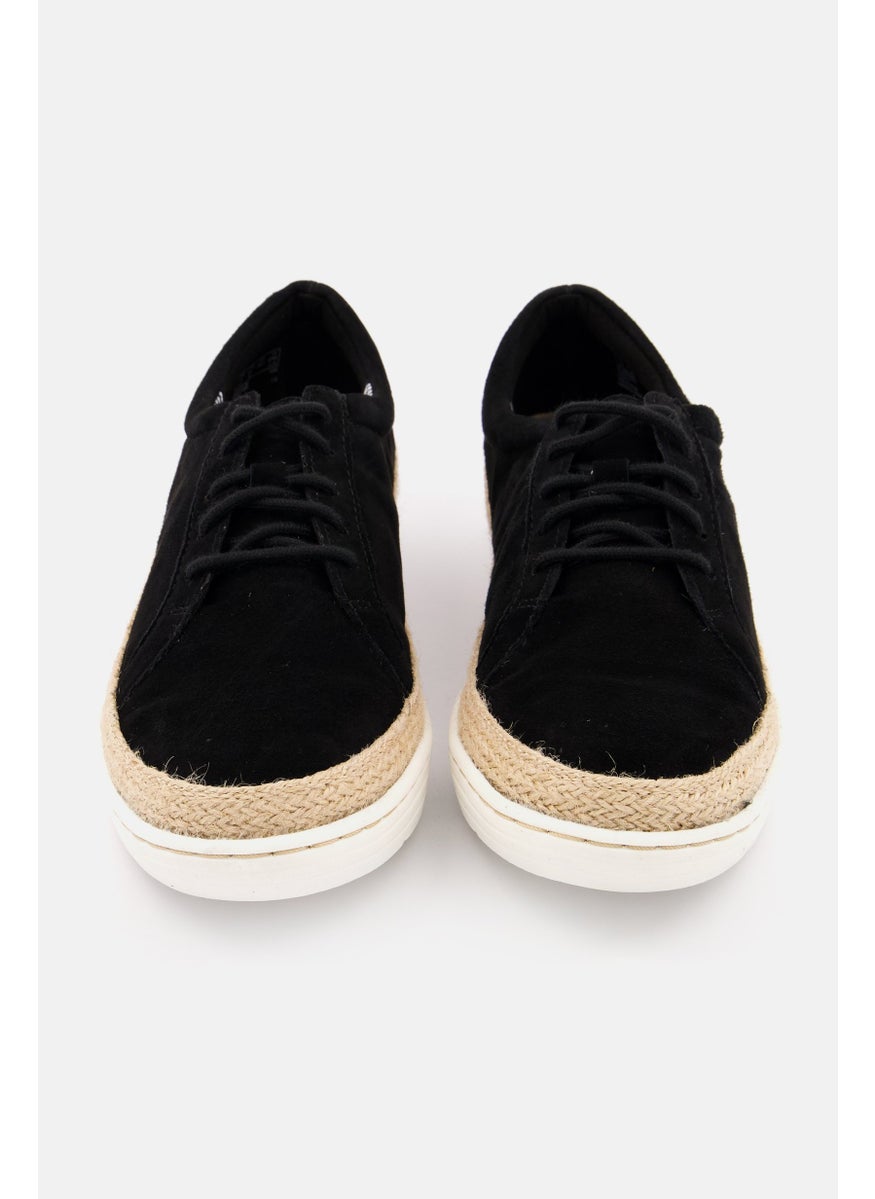 Collection By Clarks - Women Marie Mist Standard Lace Up Suede Casual Shoes, Black - Image 1