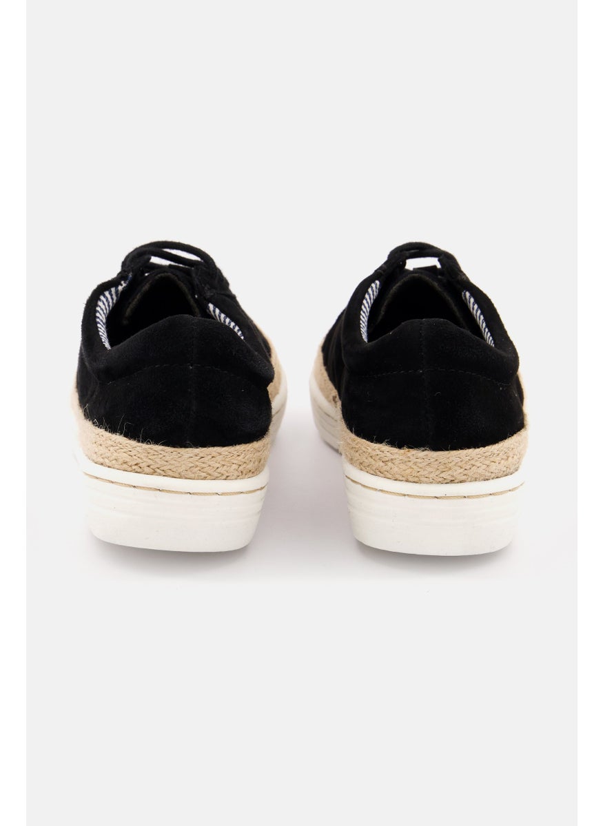 Collection By Clarks - Women Marie Mist Standard Lace Up Suede Casual Shoes, Black - Image 1