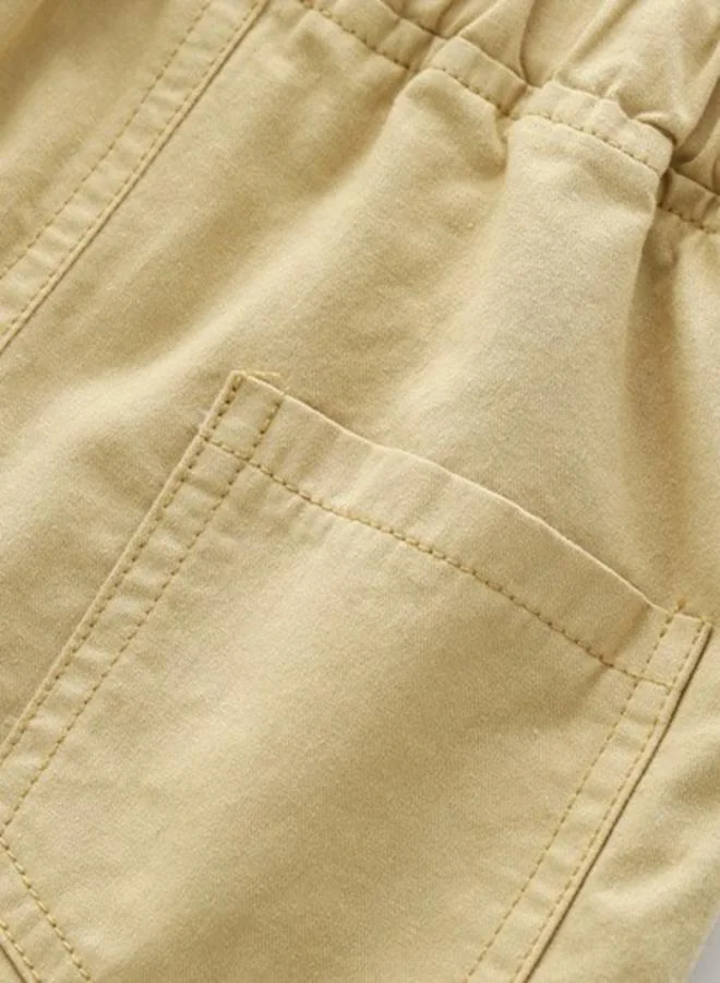 يونيكي Beige Regular Fit Mid Rise Applique Shorts