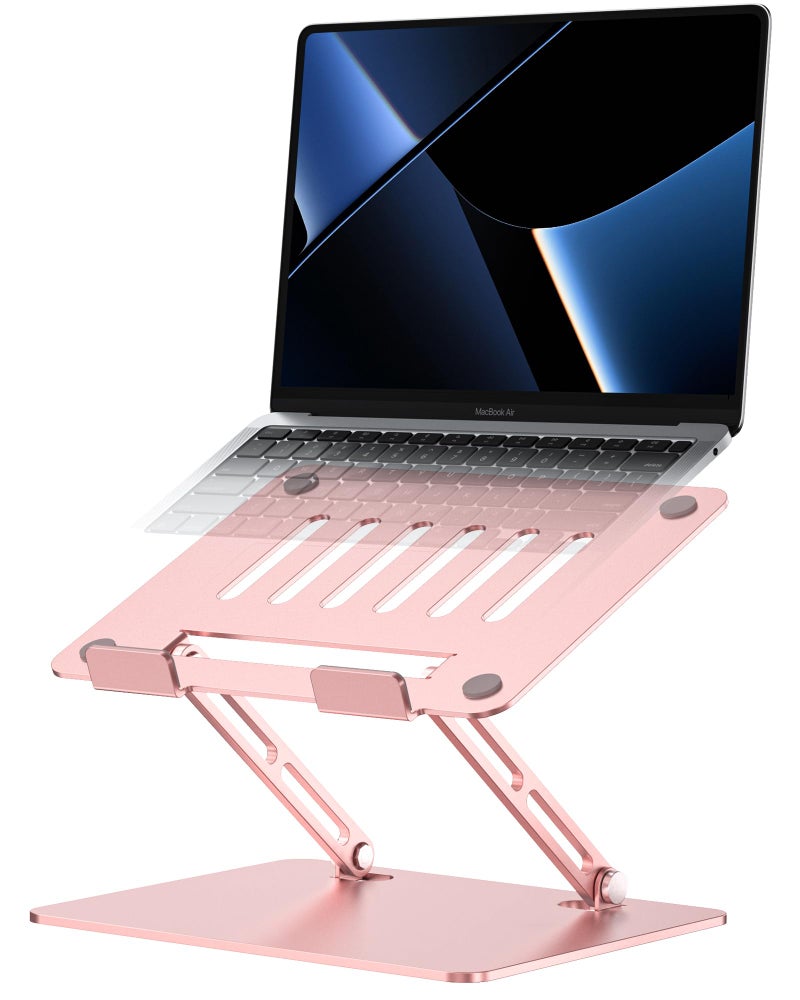 LOXP Adjustable Laptop Stand, Ergonomic Computer Stand for Desk, Aluminum Ventilated Colling Laptop Riser Holder Mount Compatible with MacBook Pro Air, HP, 10-15.6" All Laptops - Image 1