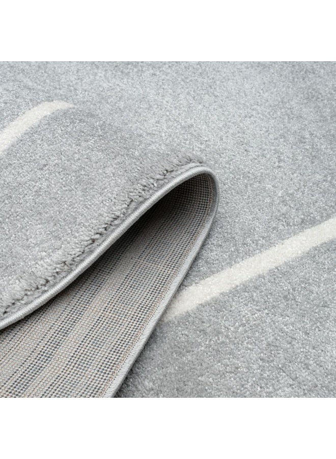 DANUBE HOME Sahara Plain Solids Rug | Washable Solids Style | Polypropylene + Polyester Area Rug Floor Covering | Indoor Carpet For Living Room Dining Bedroom 200X300cm-Light Grey - Image 3