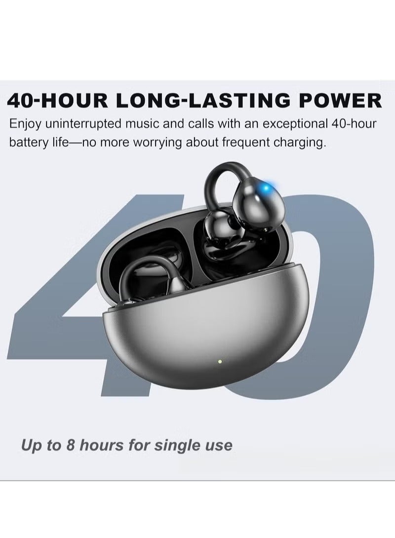 Open Ear Ring True Open Ear Headphones, Lightweight Comfort Open Ear Clip Wireless Earbuds, Bluetooth 5.4 Headphones with Design Fit Sports Running, Exercise Black - Image 3
