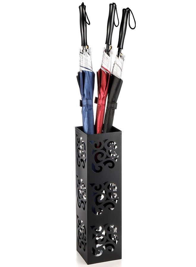 Kingrol حامل مظلات معدني من كينجرول بتصميم سحابي مزخرف، منظم مربع للمدخل للمنزل/المكتب - يتسع لعدة مظلات وعصي مشي، 6 × 6 × 15.75 بوصة - Image 2