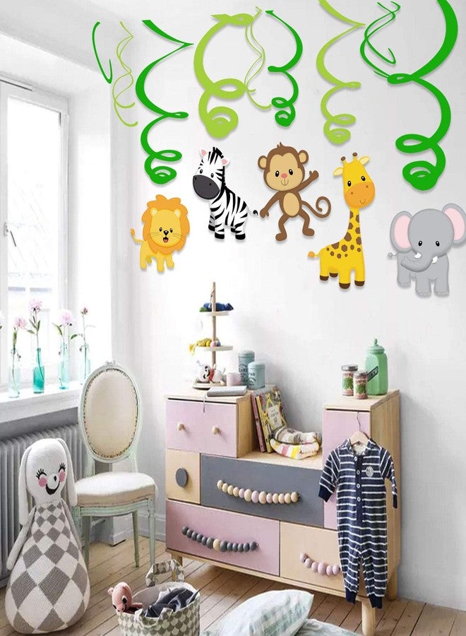 CC HOME مجموعة CC HOME المكونة من 30 قطعة من زينة حفلات أعياد الميلاد، بتصميم حيوانات الغابة، على شكل دوامات، أسد، فيل، وقرد، هدايا تذكارية لحفلات أعياد الميلاد، وحفلات استقبال المولود، وديكورات منزلية، ولوازم الحفلات. - Image 5